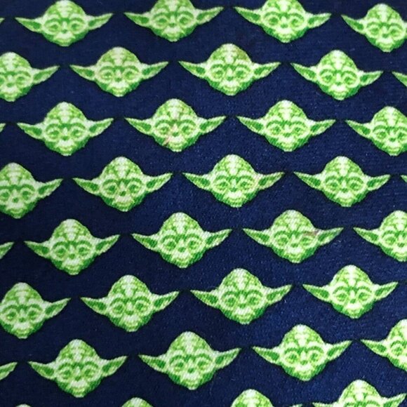 Star Wars Yoda Men's Green & Blue Necktie Lucas Film Ltd. Size 57" X 3" NEW - Picture 6 of 6